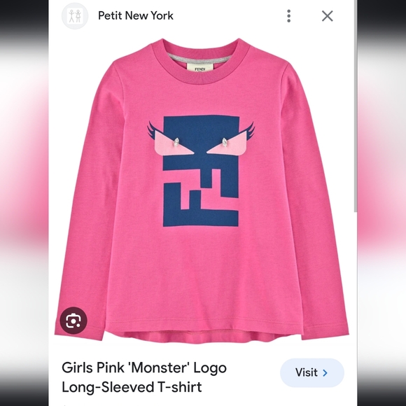 AUTHENTIC FENDI MONSTER LOGO PINK - Picture 2 of 6